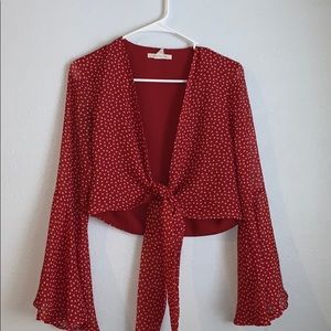 urban outfitters red tie top
